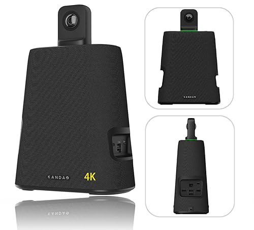 KanDao 2023 Meeting Ultra Standard Web-conferencing Solution, All-in-One Video Conference Room Camera System, Dual 4K HDR 360 Wide Field Auto-framing & Zooming Meeting Camera for Large Meeting Rooms Black Meeting Ultra Standard