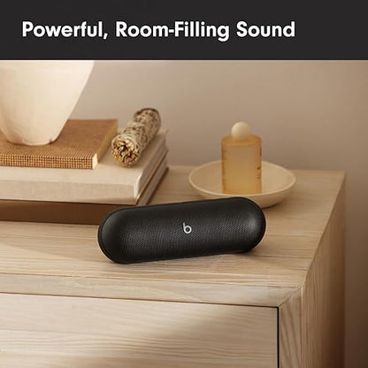 Beats Pill - Wireless Bluetooth Speaker and Portable Charger via USB-C - Up to 24 Hours Battery Life, IP67 Water Resistant, Apple & Android Compatible, Built-in Microphone – Matte Black