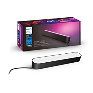 Phllips hue Philips Hue Play White &amp; Color Smart Light, Single Base Kit, Hub Required/Power Supply Included (Works with Amazon Alexa, Apple Homekit &amp; Google Home) , Black 1-Pack with Plug Black