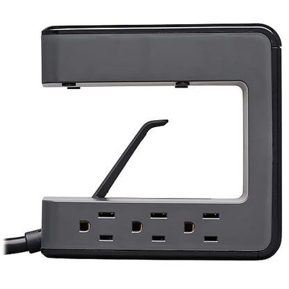 Tripp Lite Safe-IT Desk Clamp Surge Protector, 6-Outlets, USB-C & 2 USB Charging Ports, Hospital-Grade Protection, 8 Ft / 2.4M Cord, 50,000 Insurance & Lifetime Manufacturer's Warranty (TLP648UCBAM) Black 6 Outlets + 2 USB & 1 USB-C Safe-IT