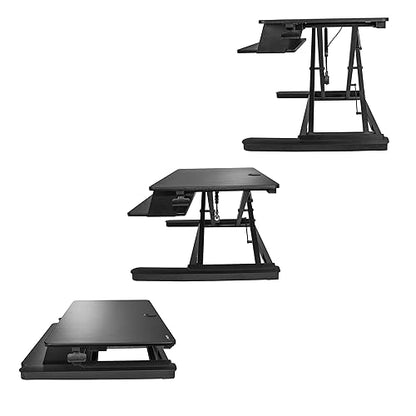StarTech.com Sit Stand Desk Converter with Keyboard Tray - Large 35” x 21 Surface - Height Adjustable Ergonomic Desktop/Tabletop Standing Workstation - Holds 2 Monitors - Pre-Assembled (ARMSTSLG) Large Surface