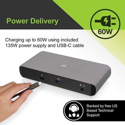 IOGEAR 9 Port Thunderbolt 3 Hub - 4K Dual Display 60Hz - 2 Displayport 1.2 - 60W Charging for Laptop - 40Gbps Speeds - Integrated Ethernet - 3.5mm Audio - GTD737 Quantum Dual Mode