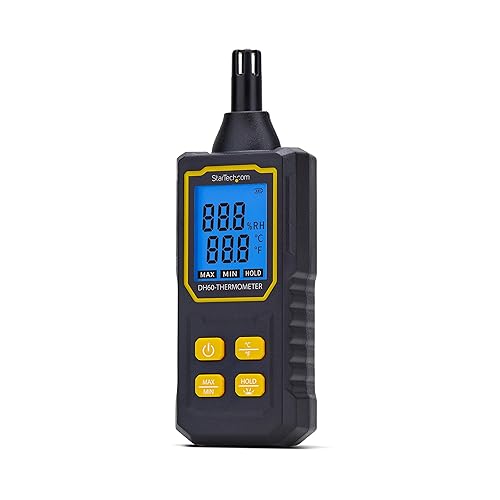 StarTech.com Handheld Digital Temperature/Humidity Meter, Hygrometer W/Large LCD, Thermometer for Server Rooms/Offices