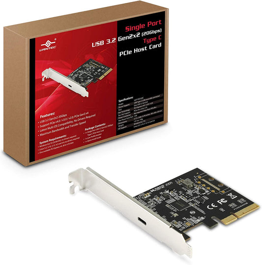 Vantec Single Port USB 3.2 Gen2x2 20Gbps Type C PCIe Host Card (UGT-PCE320C)