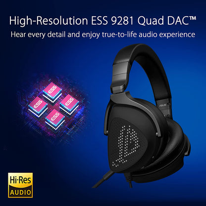 ASUS ROG Delta S Animate Gaming Headset | Customizable Anime Matrix LED Display, AI Noise-Canceling Mic, Hi-Res ESS 9281 Quad DAC, Lightweight, USB-C, for PC, Mac, PS5, Switch and Mobile Devices Delta S Animate (Wired) Black