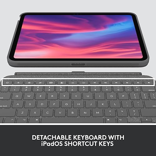Logitech Combo Touch Detachable 10th Gen iPad Keyboard Case with Large Precision Trackpad, Full-Size Backlit Keyboard, and Smart Connector Technology - Oxford Gray Combo Touch Tablet Keyboard Oxford Gray