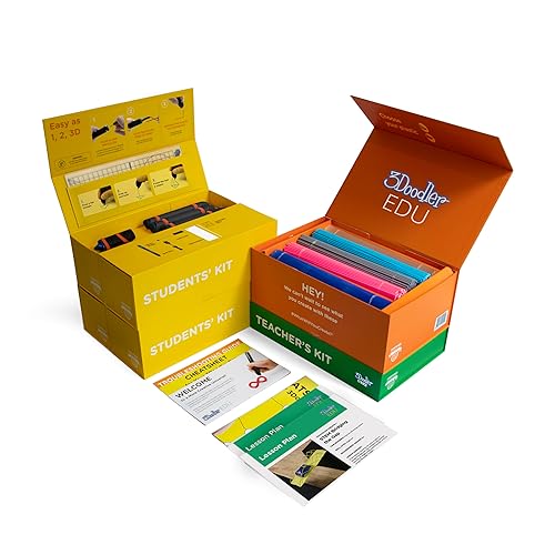 3Doodler EDU Create+ Learning Pack, Full Set with 12 3D Printing Pens + 1200 Strands of Plastic Filament + Classroom Activity Plans