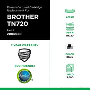 Clover imaging group Clover Remanufactured Toner Cartridge Replacement for Brother TN720 | Black 3,000 Black