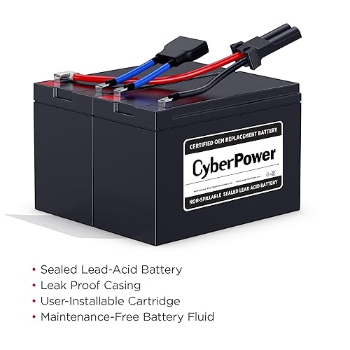 CyberPower RB1270X2B UPS Replacement Battery Cartridge, Maintenance-Free, User Installable, 12/7Ah