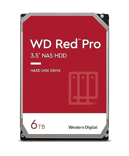 Western Digital 6TB WD Red Pro NAS Internal Hard Drive HDD - 7200 RPM, SATA 6 Gb/s, CMR, 256 MB Cache, 3.5 - WD6005FFBX