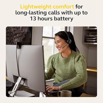 Jabra Engage 55 SE (Second Edition) Single-Ear Wireless Headset w/Charging Stand and Link 400 USB-A DECT Adapter – Works with All UC Platforms Like Google Meet & Zoom, Black
