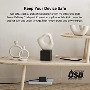 Belkin 20W USB C PD Wall Charger with USB-C to Lightning Cable, Fast Charging w/Certified USB-C PD 3.1 PPS, Travel Compact for iPhone 14, 14 Pro, 14 Pro Max, 14 Plus, iPad, Galaxy, Pixel and More