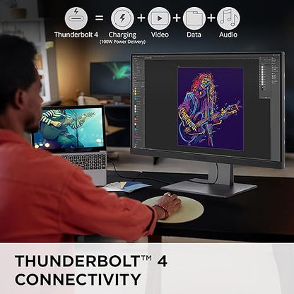 ViewSonic VP2788-5K 27 Inch 5K Mac-Ready Monitor with 100% sRGB, 99% DCI-P3, Pantone Validated, Advanced Ergonomics, Thunderbolt 4, USB Hub, HDMI, and DP for Home and Office