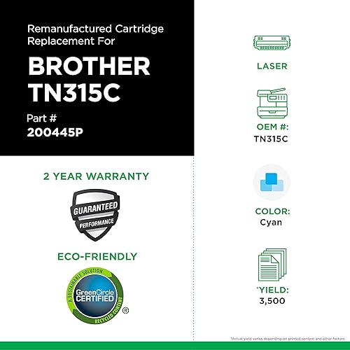 Clover Remanufactured Toner Cartridge Replacement for Brother TN315 | Cyan | High Yield Cyan 3,500