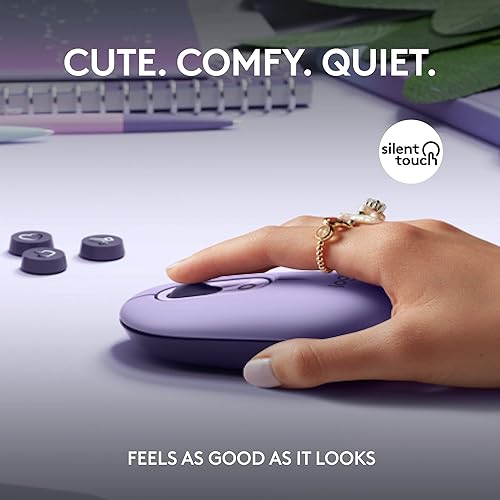 Logitech POP Mouse, Wireless Mouse with Customizable Emojis, SilentTouch Technology, Precision/Speed Scroll, Compact Design, Bluetooth, Multi-Device, OS Compatible - Cosmos Cosmos POP Mouse