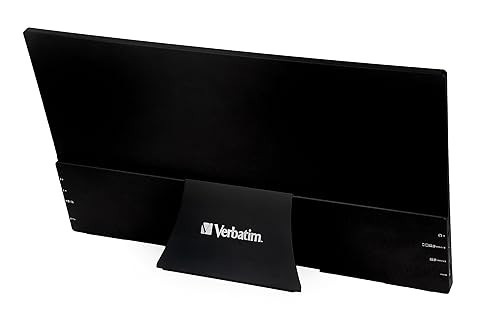 Verbatim Portable Touchscreen Monitor 15.6" USB-C HDMI Full HD 1080p IPS Display with Metal Housing and Adjustable Kick Stand for Laptops and Gaming Consoles