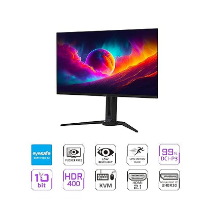 GIGABYTE - AORUS FO32U2 Pro - 32" QD OLED Gaming Monitor - UHD 3840x2160-240Hz - 0.03ms GTG - AMD FreeSync Premium Pro - Type C KVM - HDMI, DP, Type C - Height Adjustable - Black 32" UHD 240Hz | OLED | Flat | Pro - DP 2.1