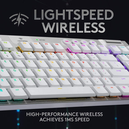 Logitech G915 TKL White Tactile Tenkeyless LIGHTSPEED Wireless RGB Mechanical Gaming Keyboard, Low Profile Switch Options, LIGHTSYNC RGB, Advanced Wireless and Bluetooth Support TKL G915 TKL Tactile White Wireless