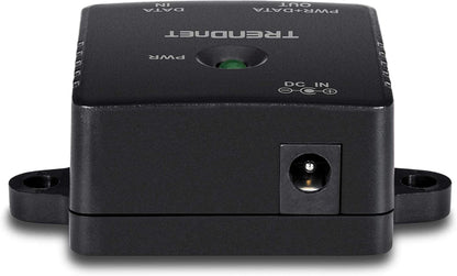 TRENDnet Gigabit Power Over Ethernet Injector, Full Duplex Gigabit Speeds, 1 x Gigabit Ethernet Port, 1 x PoE Gigabit Ethernet Port, Network Devices Up To 100M (328 ft), 15.4W, Black, TPE-113GI