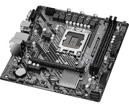 ASRock H610M-HVS/M.2 R2.0 Desktop Motherboard - Intel H610 Chipset - Socket LGA-1700 - Micro ATX - Core Processor Supported - 64 GB DDR4 SDRAM Maximum RAM - DIMM, UDIMM - 2 x Memory Slots - Gigabit Ethernet - HDMI
