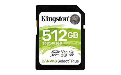 Kingston 512GB SDXC Canvas Select Plus 100R C10 UHS-I U3 V30 (SDS2/512GB)