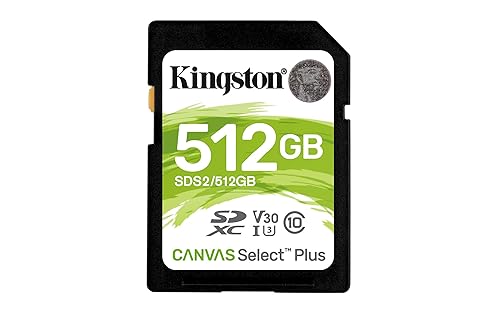 Kingston 512GB SDXC Canvas Select Plus 100R C10 UHS-I U3 V30 (SDS2/512GB)
