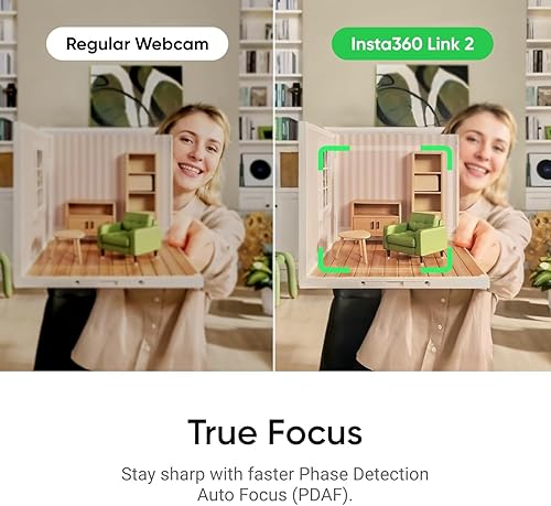 Insta360 Link 2 - PTZ 4K Webcam for PC/Mac, 1/2" Sensor, AI Tracking, HDR, AI Noise-Canceling Mic, Gesture Control for Streaming, Video Calls, Gaming, Works with Zoom, Teams, Twitch & More