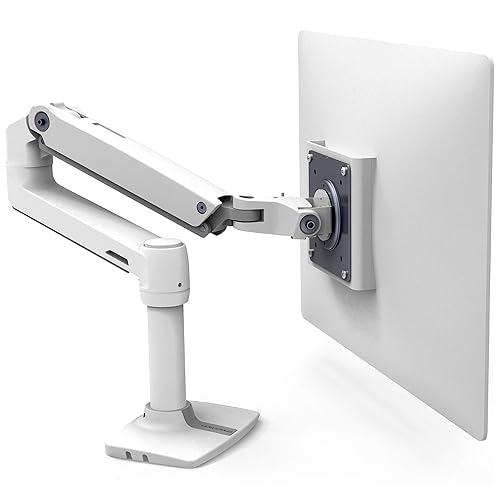 Ergotron – LX Premium Single Monitor Arm, VESA Desk Mount – for Monitors Up to 34 Inches, 7 to 25 lbs – White White 8 Inch Pole
