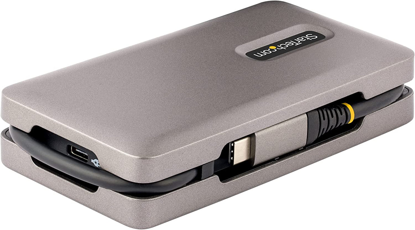 StarTech.com USB-C Multiport Adapter, 4K 60Hz HDMI 2.0b, HDR, USB 3.2 Gen 2 10Gbps Hub (2xUSB-C, 1xUSB-A), 100W PD Pass-Through, Mini Travel Dock, 12"/30cm Cable, Laptop Docking Station (DKT31CH2CPD3)