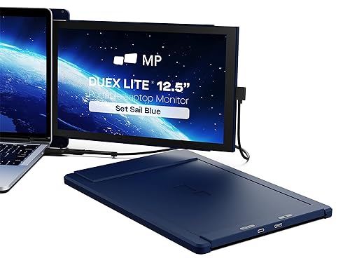 Duex Lite New Mobile Pixels Portable Monitor(2023 Upgraded), 12.5" Full HD IPS Laptop Screen Extender, USB C/HDMI Powered Plug and Play,Windows/Mac/Android/Switch Compatible (Set Sail Blue) 12.5" duex lite (Set Sail Blue)