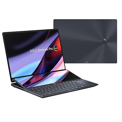ASUS Zenbook Pro 14 Duo OLED 14.5” 16:10 Touch Display, 120Hz Refresh Rate, ScreenPad Plus, Intel Core i9-13900H, NVIDIA® Geforce RTX 4060, 32GB RAM, 1TB SSD, Windows 11 Home,UX8402VV-DS91T-CA