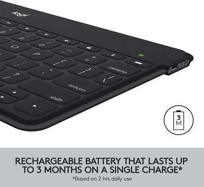 Logitech Keys-to-Go Ultra-Portable, Stand-Alone Keyboard COMPATIBLE DEVICES all iOS devices including iPad, iPhone and Apple TV 920-006701