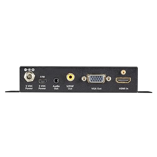Black Box HDMI-to-VGA Scaler and Converter with Audio - Functions: Video Scaling, Audio Embedding - VGA - USB - Audio Line Out - 1 - Wall Mountable - TAA Compliant