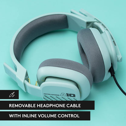 Astro gaming Astro A10 Gaming Headset Gen 2 Wired Headset - Over-Ear Gaming Headphones with flip-to-Mute Microphone, 32 mm Drivers, for Xbox Series X|S, Xbox One, Playstation 5/4, Nintendo Switch, PC, Mac - Mint Mint Gen 2 Cross Platform Headset Only