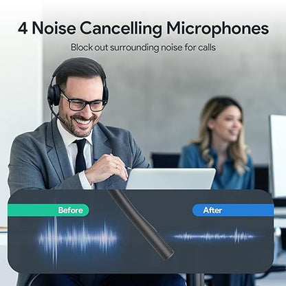 Yealink UH48 ANC USB Headset with Microphone, Active Noise Cancelling Wired Headphones for PC Computer, Works with Zoom Teams and Other Call Platforms, USB-A or USB-C Connectivity, Mute Button