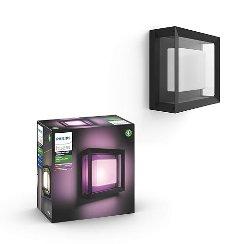 Philips Hue White and Color Ambiance Econic Up Outdoor Wall Light Fixture - 1 Pack - Weatherproof - Requires Hue Bridge - Works with Amazon Alexa, Apple HomeKit and Google Assistant 1 Count (Pack of 1) White