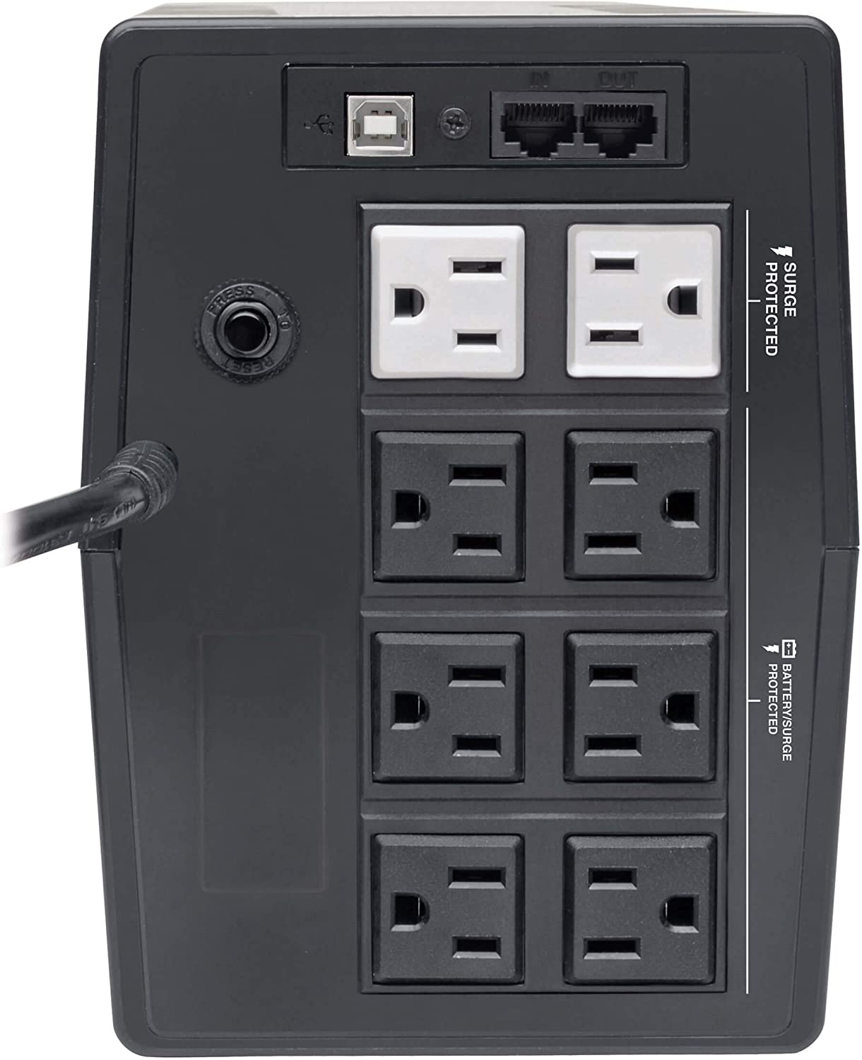 Tripp Lite 800VA UPS Battery Backup Surge Protector, Line Interactive UPS, Avr, 475W, 8 NEMA 5-15R Outlets, NEMA 5-15P Plug, 120V UPS, USB, Tower (OMNIVS800LCD)