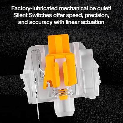 be quiet! Dark Mount Mechanical Keyboard | Linear | Hot-Swappable Lubricated Silent Switches | Detachable Numpad and Media Dock | Programmable ARGB Keys | Quality PBT Double Shot Keycaps | BT001US