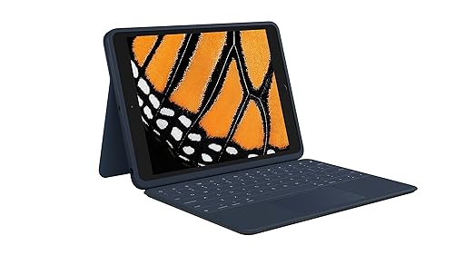 Logitech Rugged Combo 3 Touch iPad® Keyboard Case with Trackpad and Smart Connector for iPad (7th, 8th and 9th Generation) for Education - Classic Blue