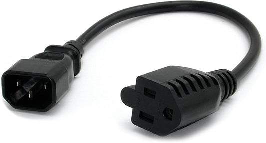 StarTech.com 1ft (0.3m) Power Extension Cord, IEC C14 to NEMA 5-15R, 10A 125V, 18AWG, 10 Pack, Computer Power Extension Cord, AC Outlet Extension Cable for Network Equipment, UL Listed (PAC10010PK)