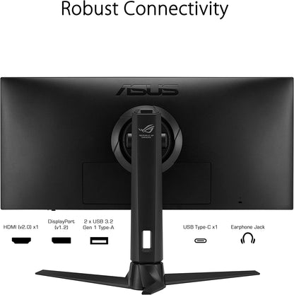 ASUS ROG Strix 29.5” 21:9 HDR Gaming Monitor (XG309CM) - WFHD (2560 x 1080), Fast IPS, 220Hz, 1ms, Extreme Low Motion Blur Sync, G-SYNC Compatible, Tripod socket for streaming, USB Type-C, KVM support
