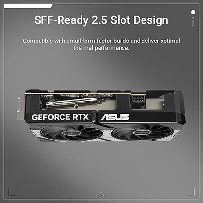 ASUS Dual GeForce RTX™ 5060 8GB GDDR7 OC Edition (PCIe 5.0, 8GB GDDR7, DLSS 4, HDMI 2.1b, DisplayPort 2.1b, 2.5-Slot Design, Axial-tech Fan Design, 0dB Technology, and More) Dual Fans RTX5060|OC|8GB