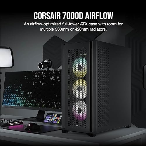 CORSAIR 7000D Airflow Full-Tower ATX PC Case, Black & RMX Series RM850x 80 Plus Gold Fully Modular ATX Power Supply PC Case+ RM850x 80 Plus