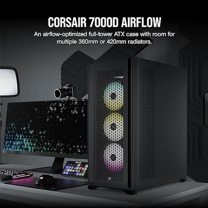CORSAIR 7000D Airflow Full-Tower ATX PC Case, Black & RMX Series RM850x 80 Plus Gold Fully Modular ATX Power Supply PC Case+ RM850x 80 Plus