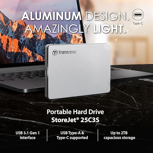Transcend 2TB StoreJet External Hard Drive 2.5" (TS2TSJ25C3S)
