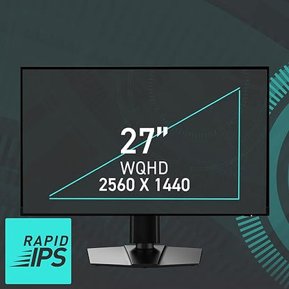 MSI G272QPF E2 27-inch 2560 x 1440 (QHD) Computer Monitor, 180Hz, Adaptive-Synch, HDMI, DisplayPort, VESA Mountable, Tilt, Height Adjustable, Speaker, 1ms, Black