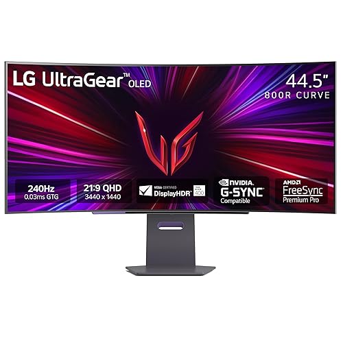 LG 45'' Ultragear™ OLED 800R Curved Gaming Monitor WQHD with 240Hz Refresh Rate 0.03ms Response Time 45