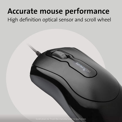 Kensington Mouse-in-a-Box and Keyboard Wired USB Desktop Set (K72436AM), Black Mouse &amp; Keyboard