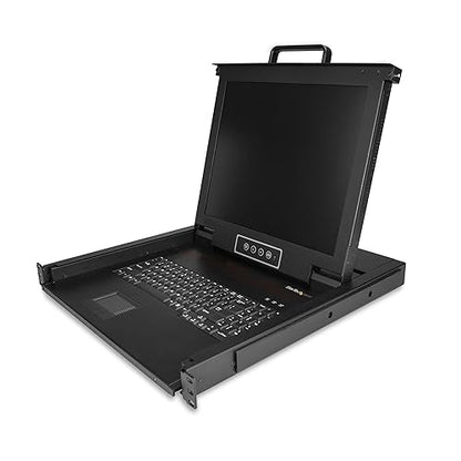 StarTech.com Rackmount KVM Console - Single Port VGA KVM with 17 LCD Monitor for Server Rack - Fully Featured Universal 1U LCD KVM Drawer w/Cables & Hardware - USB Support - 50,000 MTBF (RKCONS1701) 17 in | Single Port KVM