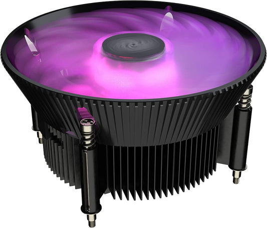 Cooler Master i71C RGB Intel Low-Profile CPU Air Cooler, Anodized Black Aluminum Fins, Copper Insert Base, MF120 RGB Lighting Fan for Intel LGA1200/115X I71c LGA1200/115X RGB